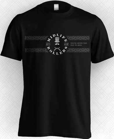 Midlife Rollers Official Logo White Belt T-Shirt